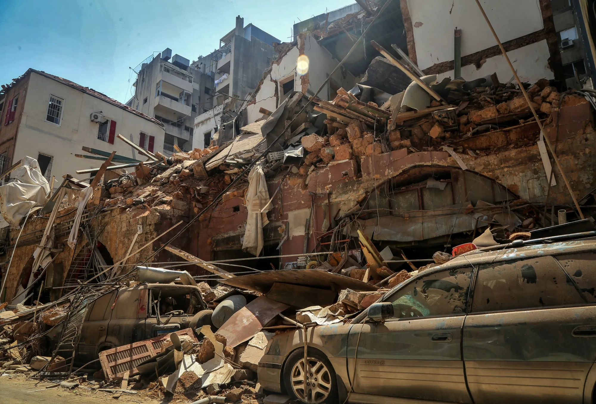 Aftermath of&nbsp;a massive explosion in Beirut.