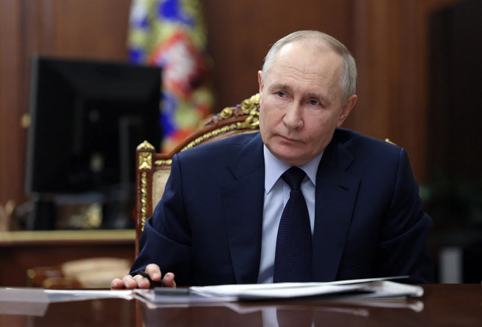 In this photograph distributed by the Russian state agency Sputnik, Vladimir Putin in Moscow on Feb. 5.