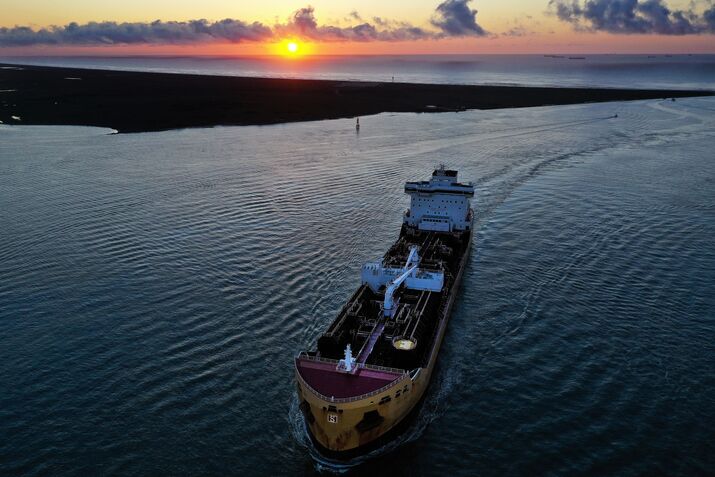 Views Of Tanker Ships Carrying US Petroleum Exports