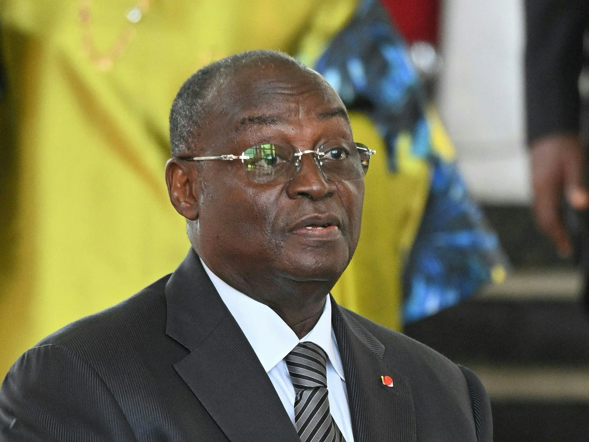 Tiemoko Meyliet Kone&nbsp;after being sworn in at the presidential palace in Abidjan on April 20.