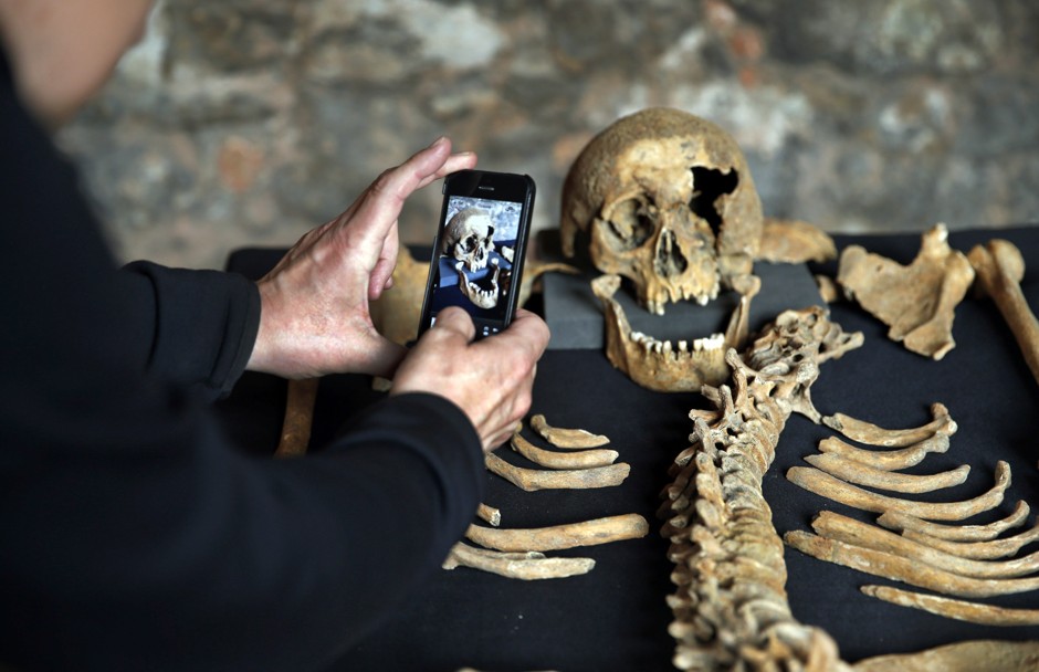 A plague victim's body unearthed beneath London's Charterhouse Square in 2014.