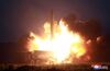 The launch of a new-type tactical guided missile in North Korea on Aug. 6.