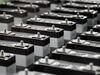 Lithium-ion battery cells on the production line of the Eliiy Power Co. plant in Kawasaki City, Japan.