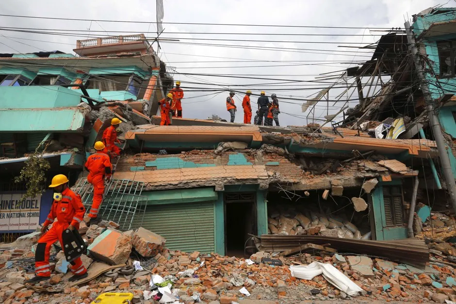 Indian-led relief efforts in Kathmandu, Nepal. 