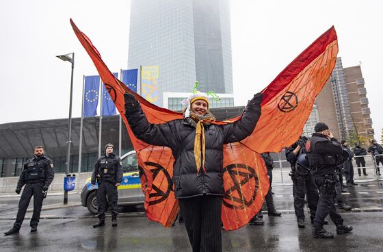 ECB Protesters Tell Central Bankers Don't Ignore Climate Fight