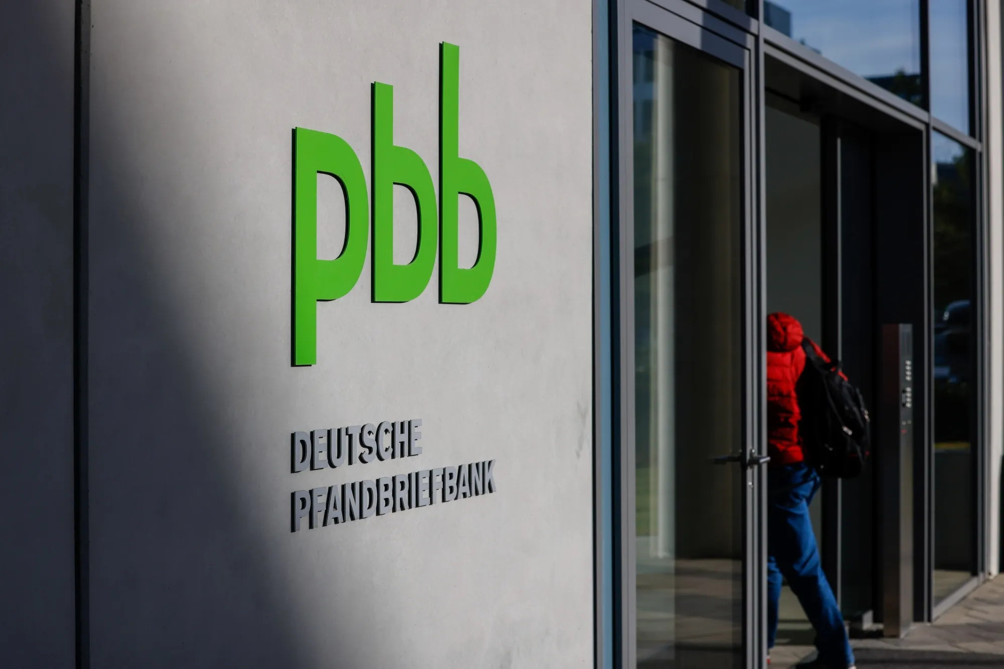 The headquarters of Deutsche Pfandbriefbank AG in Garching, Germany.