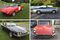 Clockwise from top left: 1978 Fiat 124, 1991 Alfa Romeo Spider, 1972 E Type Jaguar V12 Roadster, 1991 Jaguar XJ