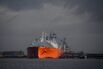 An LNG tanker docked at Cheniere's Sabine Pass LNG export terminal in Cameron, Louisiana, US. 