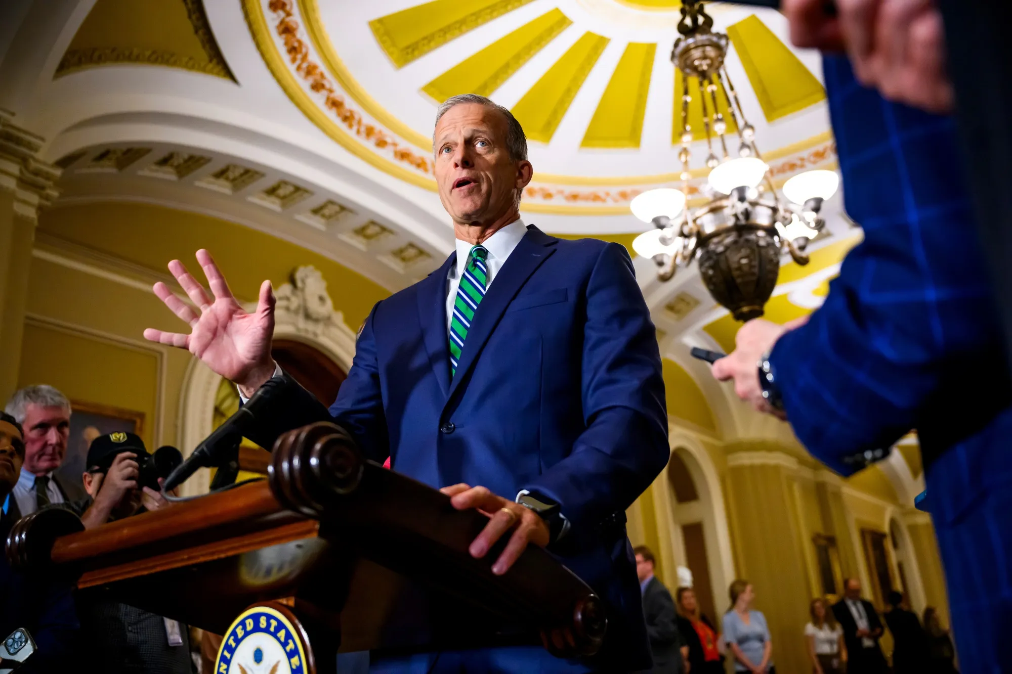 Senate Majority Leader John Thune at the US Capitol in Washington&nbsp;on May 6.