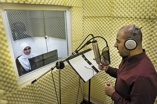 A recording session at a Masmoo3 studio in Amman