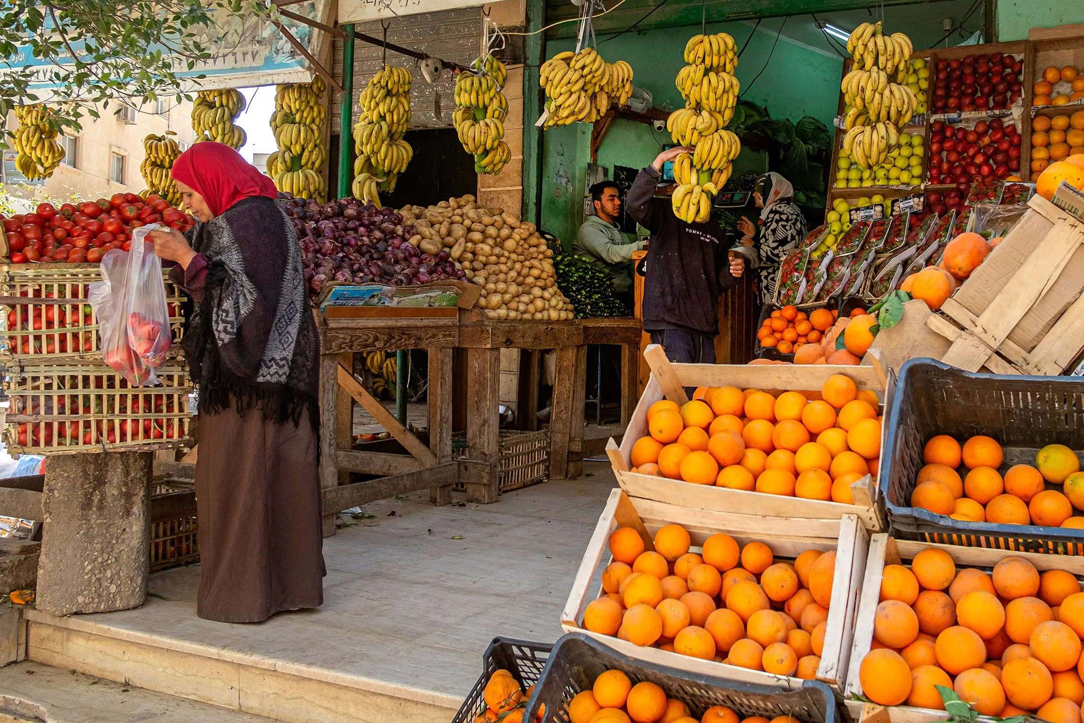 A shopper at a fruit market in Cairo, on March 17.