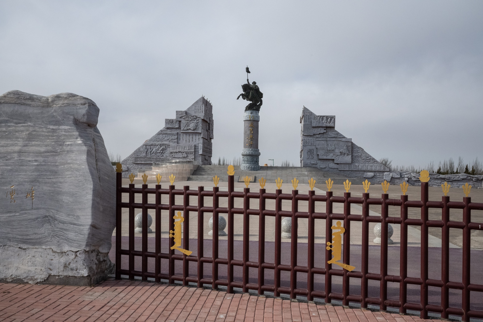 A statue of Genghis Khan&nbsp;at the Genghis Khan Mausoleum&nbsp;in Ordos, in November.