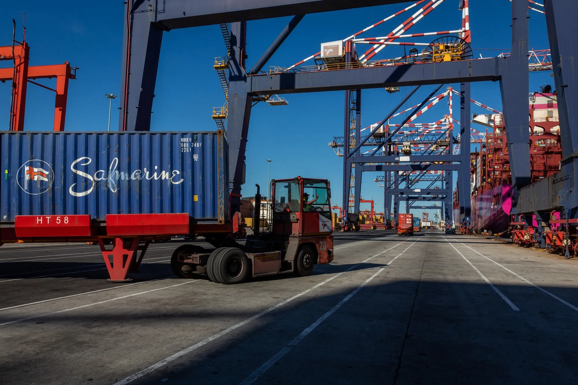 Cranes at the Cape Town port in May 2024.