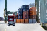 Containers at the Port of Oakland in Oakland, California, US, on Thursday, July 31, 2025. The US president has announced preliminary agreements with the European Union, Japan and a handful of others that raise tariff rates, and he's promising to impose even higher duties on Aug. 1 for countries that haven't cut deals.