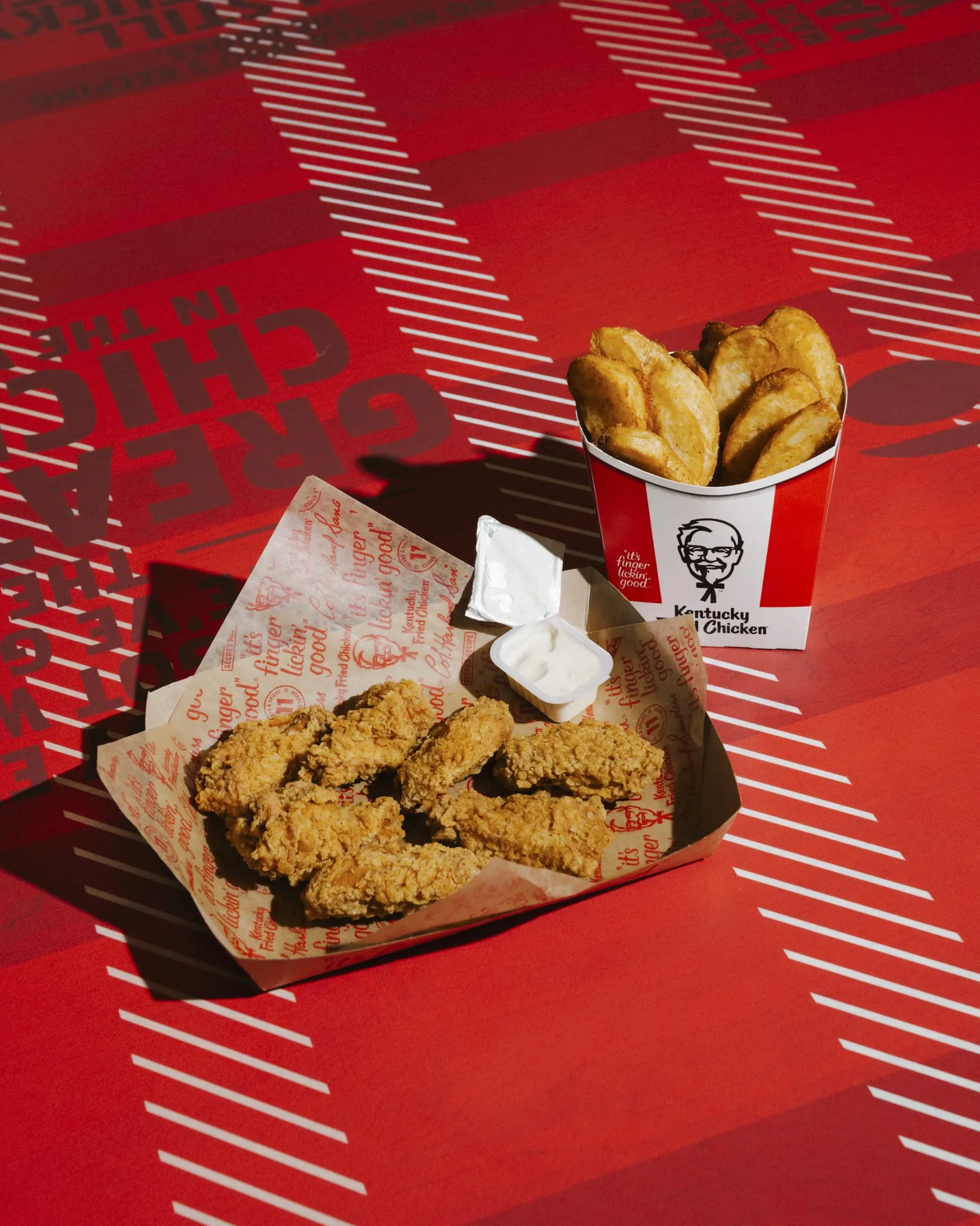 A KFC chicken wings combo meal.