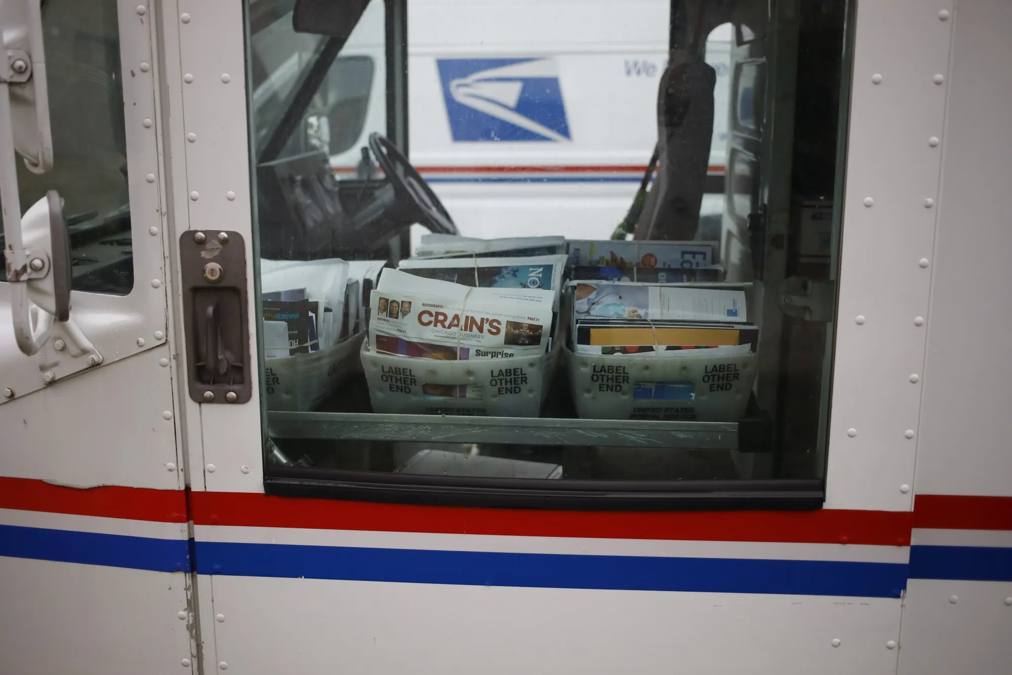 A postal delivery vehicle in Chicago.
