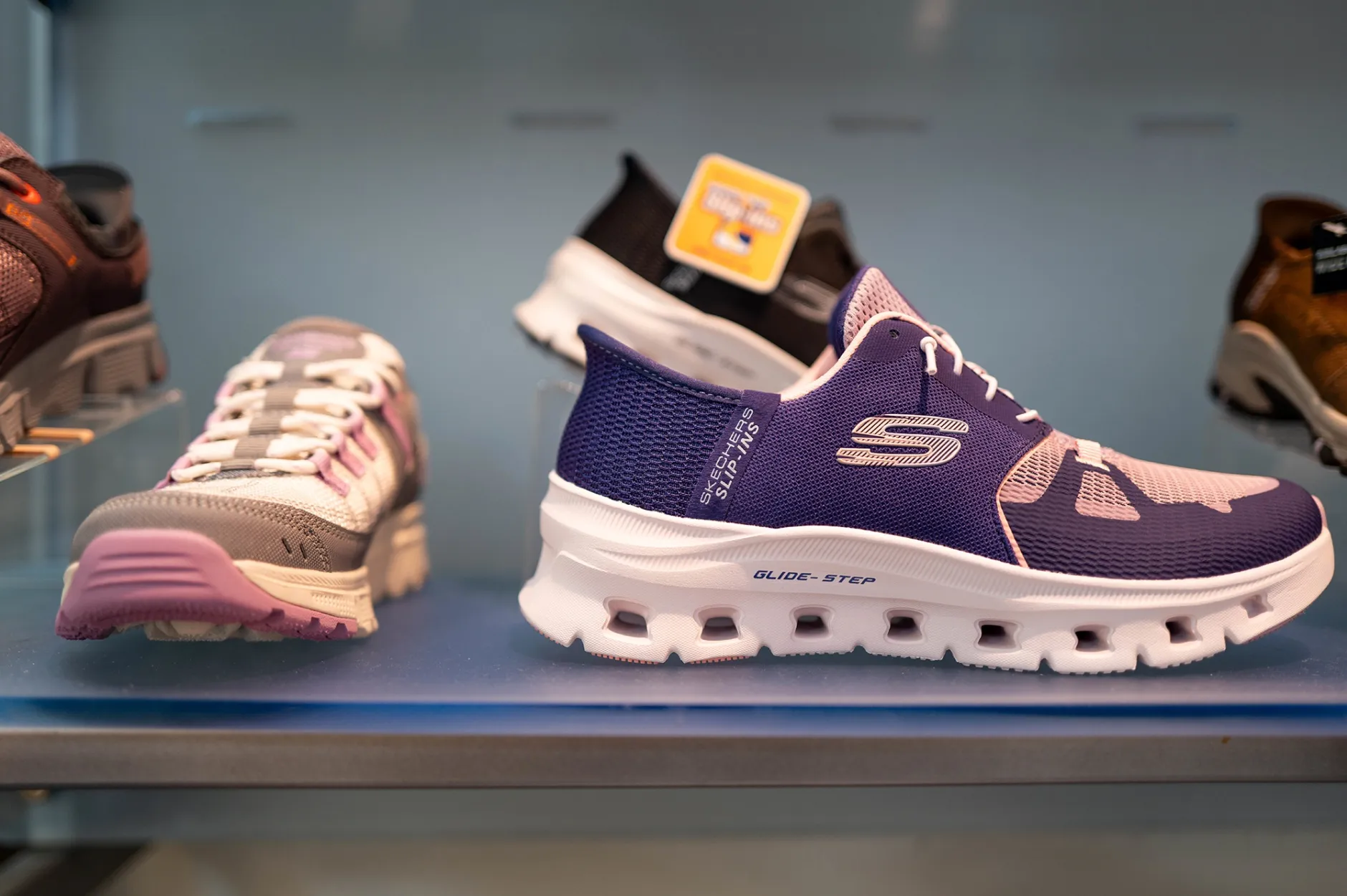 Shoes for sale in a Sketchers retail store in Austin, Texas.&nbsp;