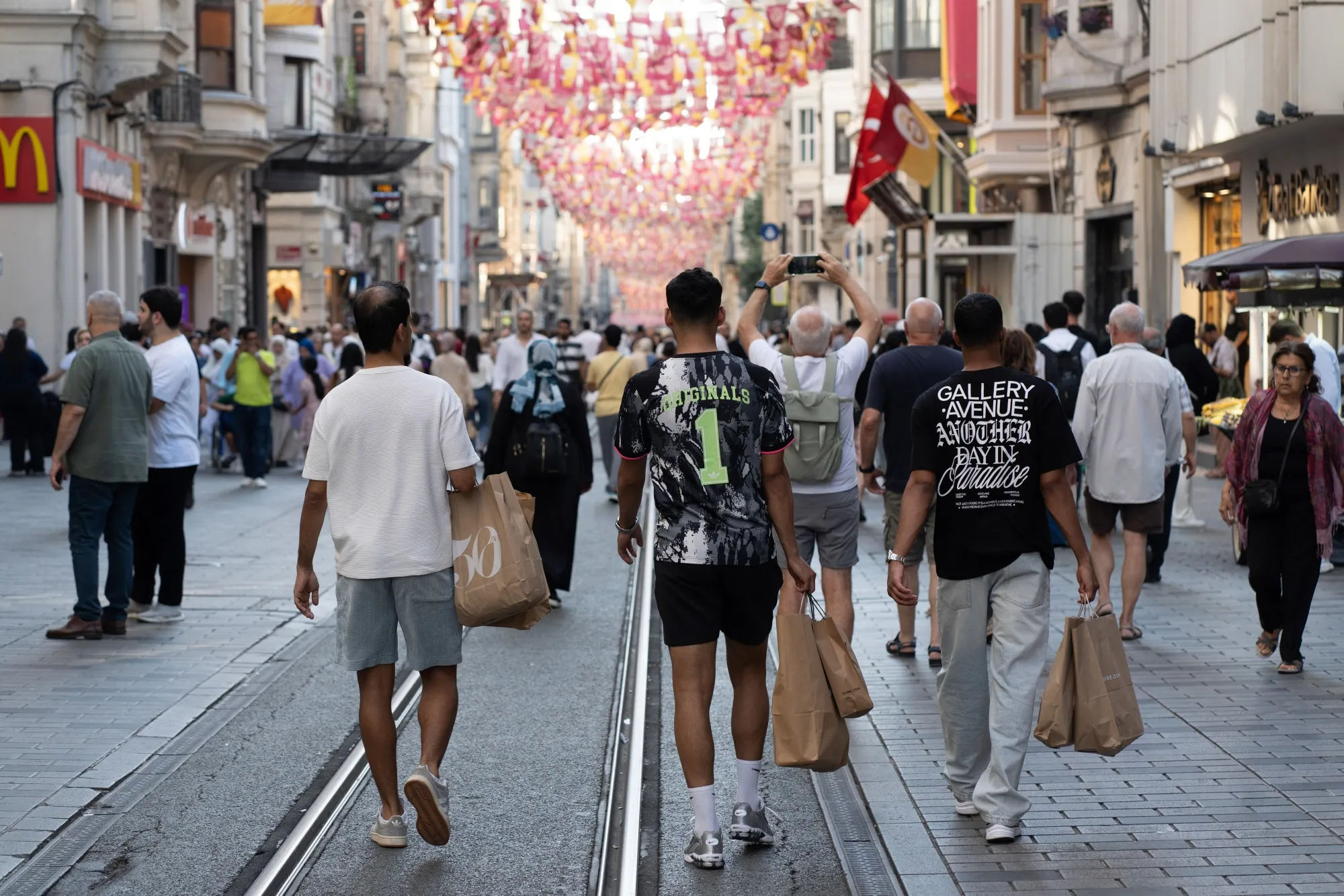 Shoppers on&nbsp;Istiklal Street in Istanbul.