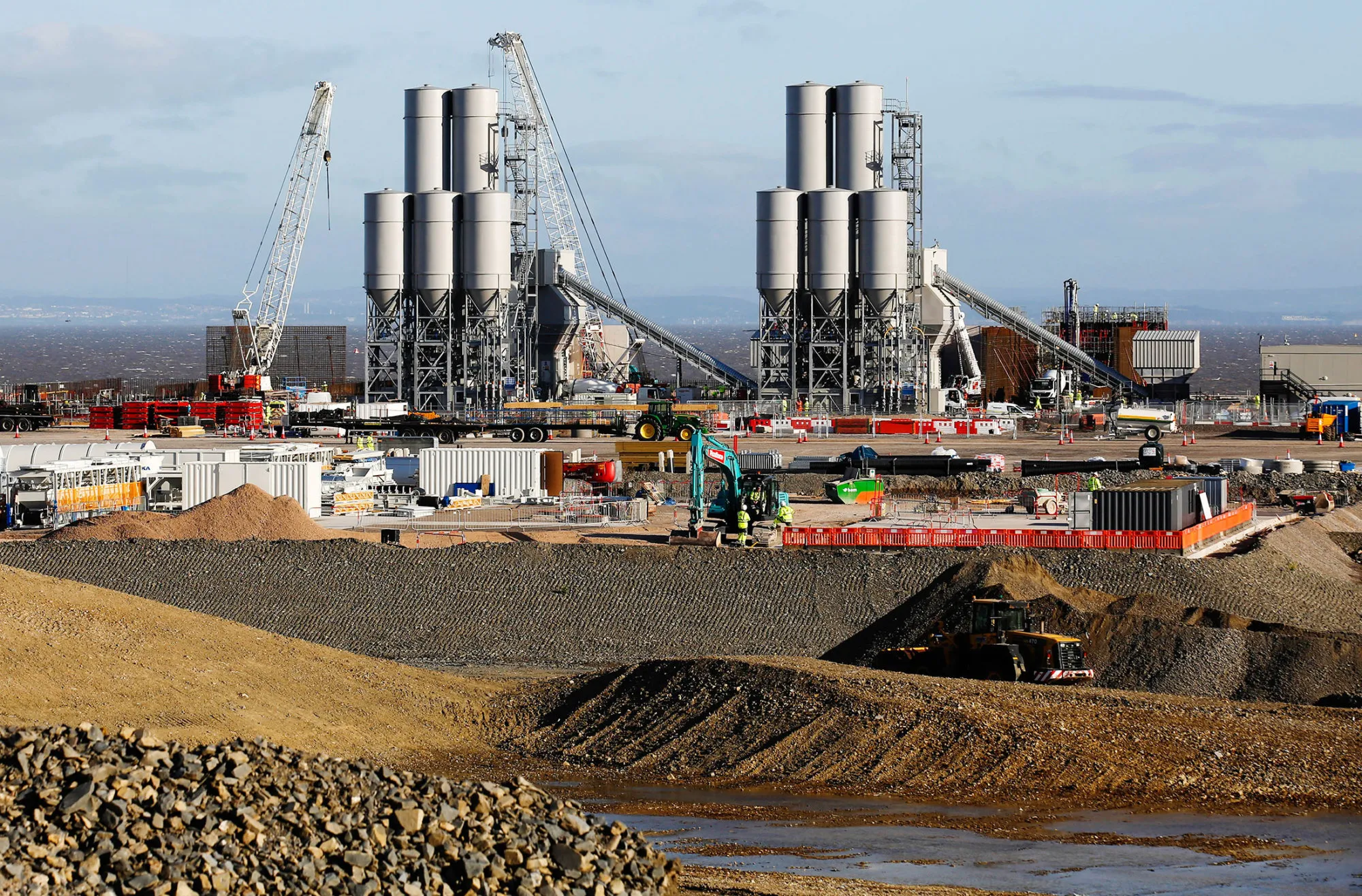 Hinkley Point C nuclear power station under construction.
