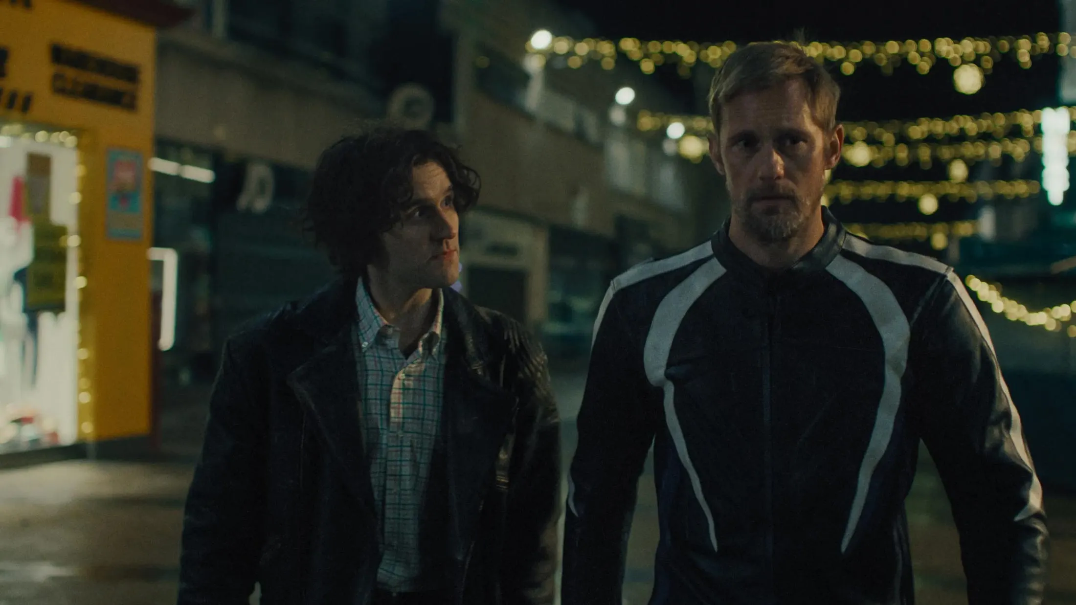 Harry Melling and Alexander Skarsgård in Pillion.