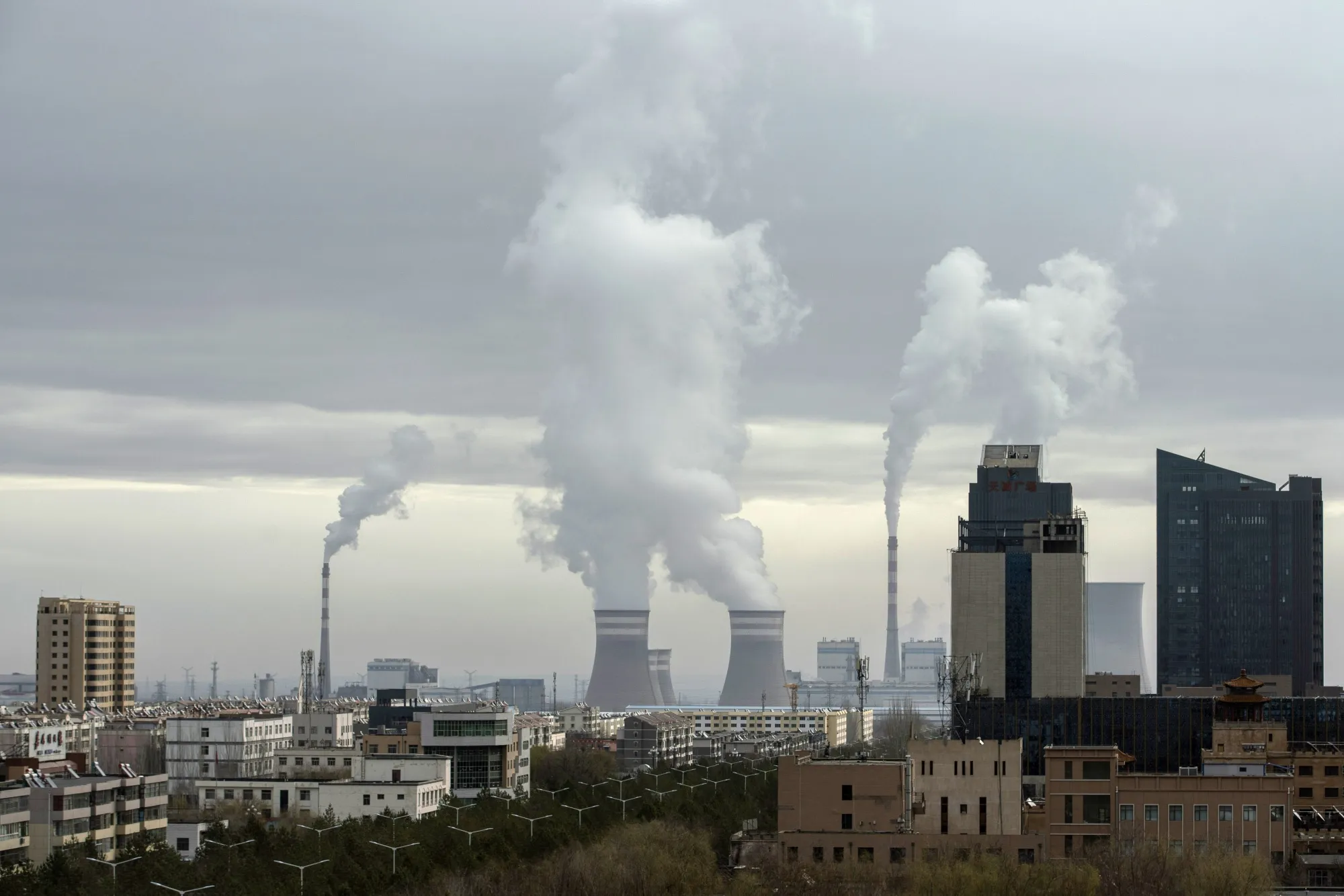 A coal fired power plant in Jiayuguan, Gansu province.