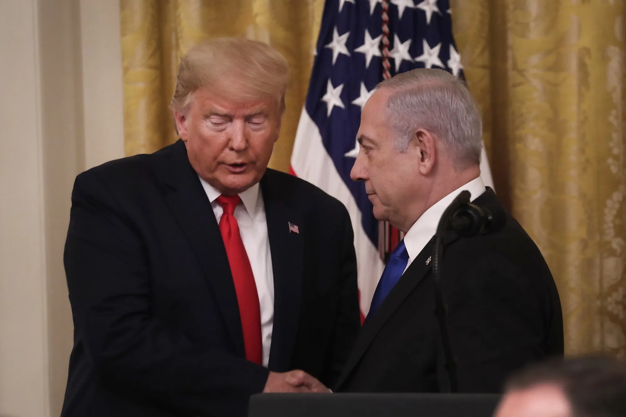 U.S. President Donald Trump and Benjamin Netanyahu in Washington on Jan. 28.
