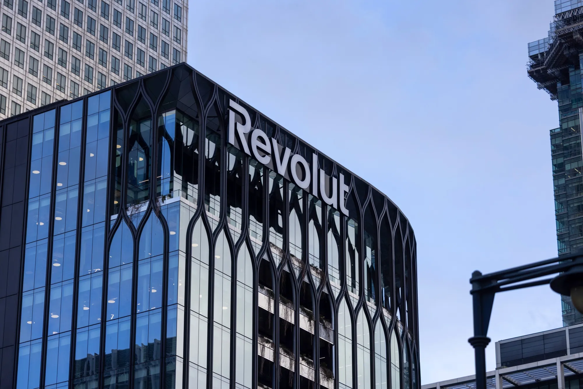 The Revolut headquarters in Canary Wharf, London.
