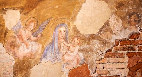 Frescos in the Church of San Clemente, attached to the new St. Regis Palace on San Clemente island.
