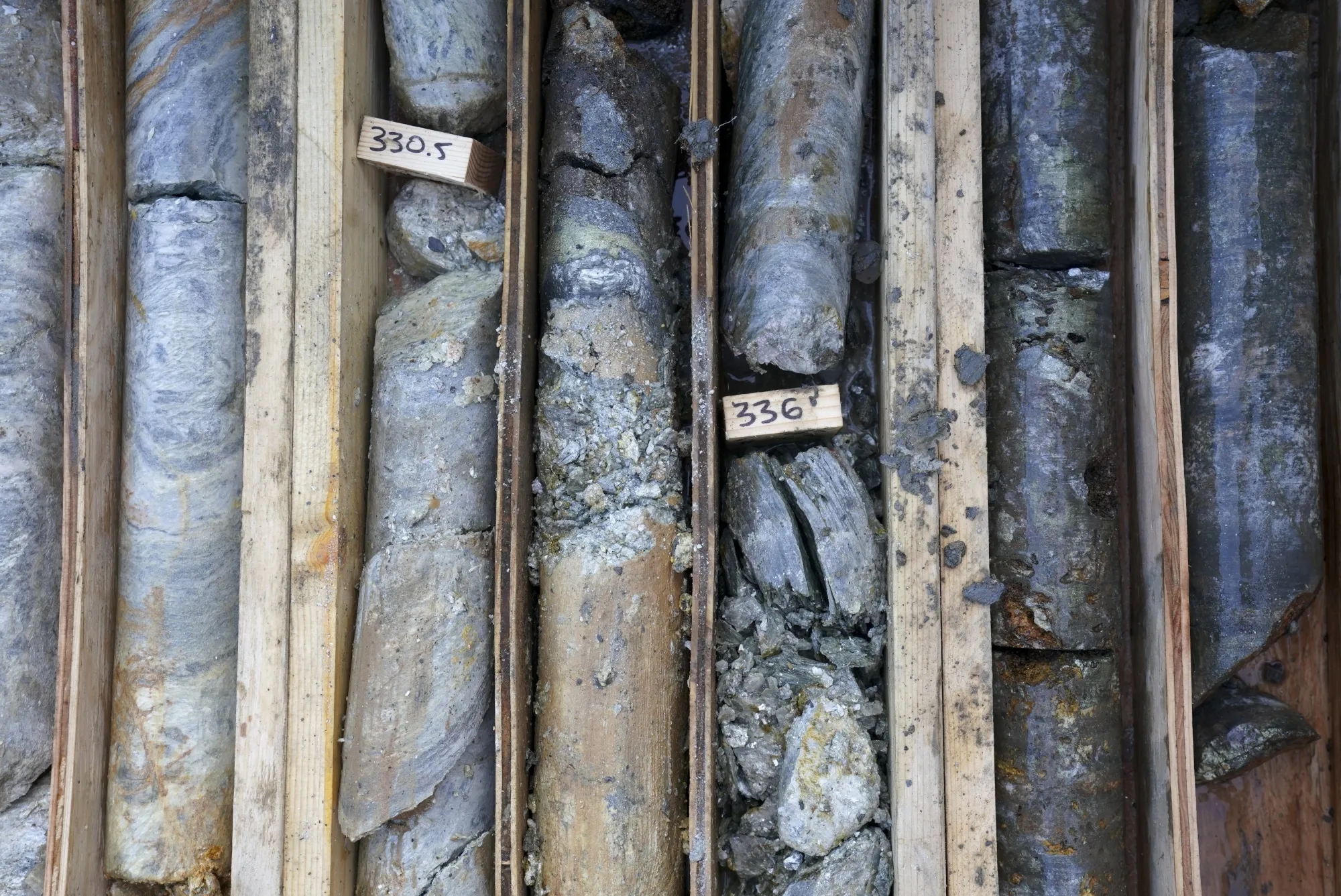 Core samples at a drilling site in the&nbsp;Ambler Mining District in Alaska.