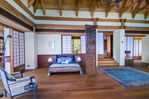One of the home's five bedrooms.