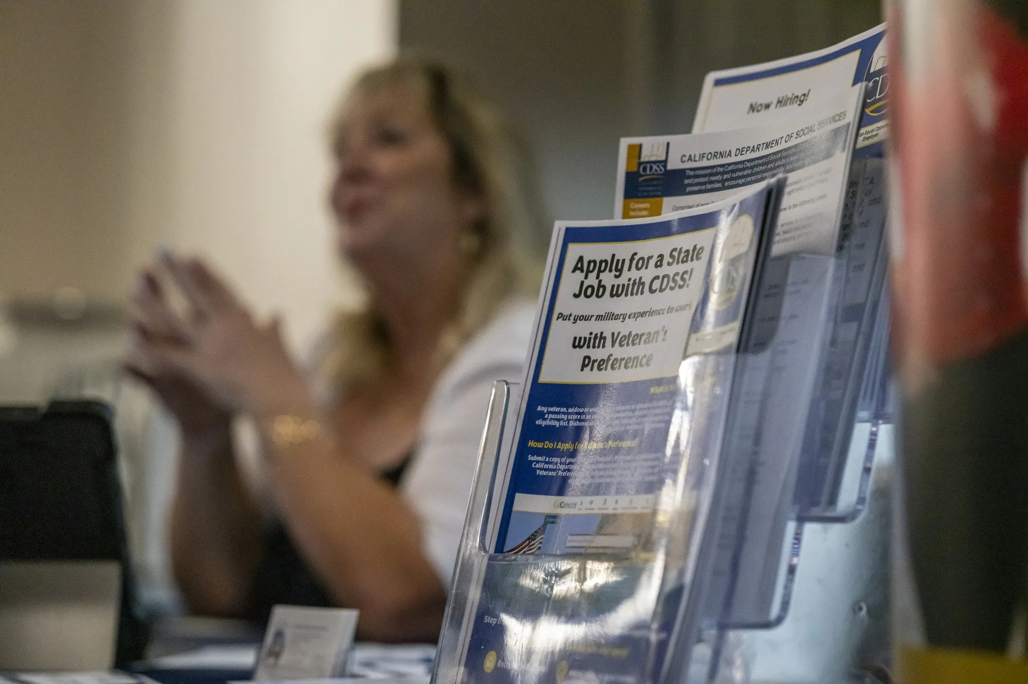 A CDSS booth at a City Career Fair hiring event in Sacramento, California.