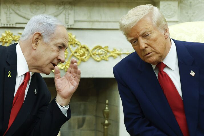 President Trump Meets With Visiting Israeli PM Netanyahu At The White House