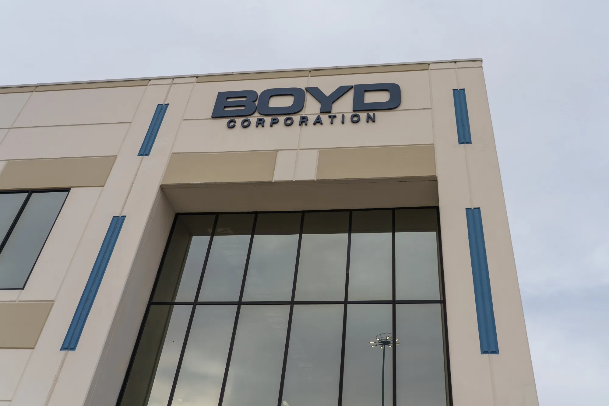 Signage outside a Boyd Corp. factory.