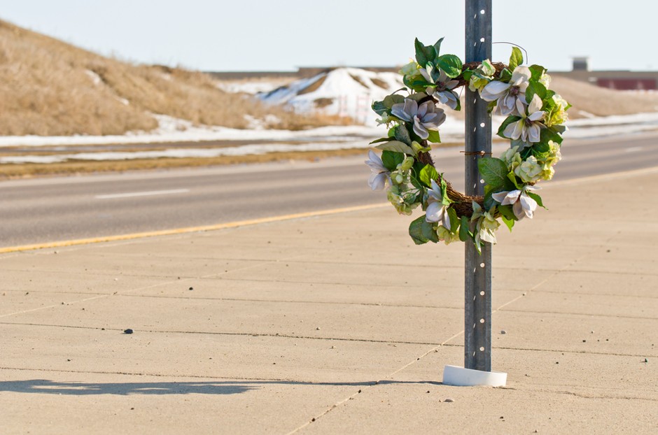 A roadside memorial