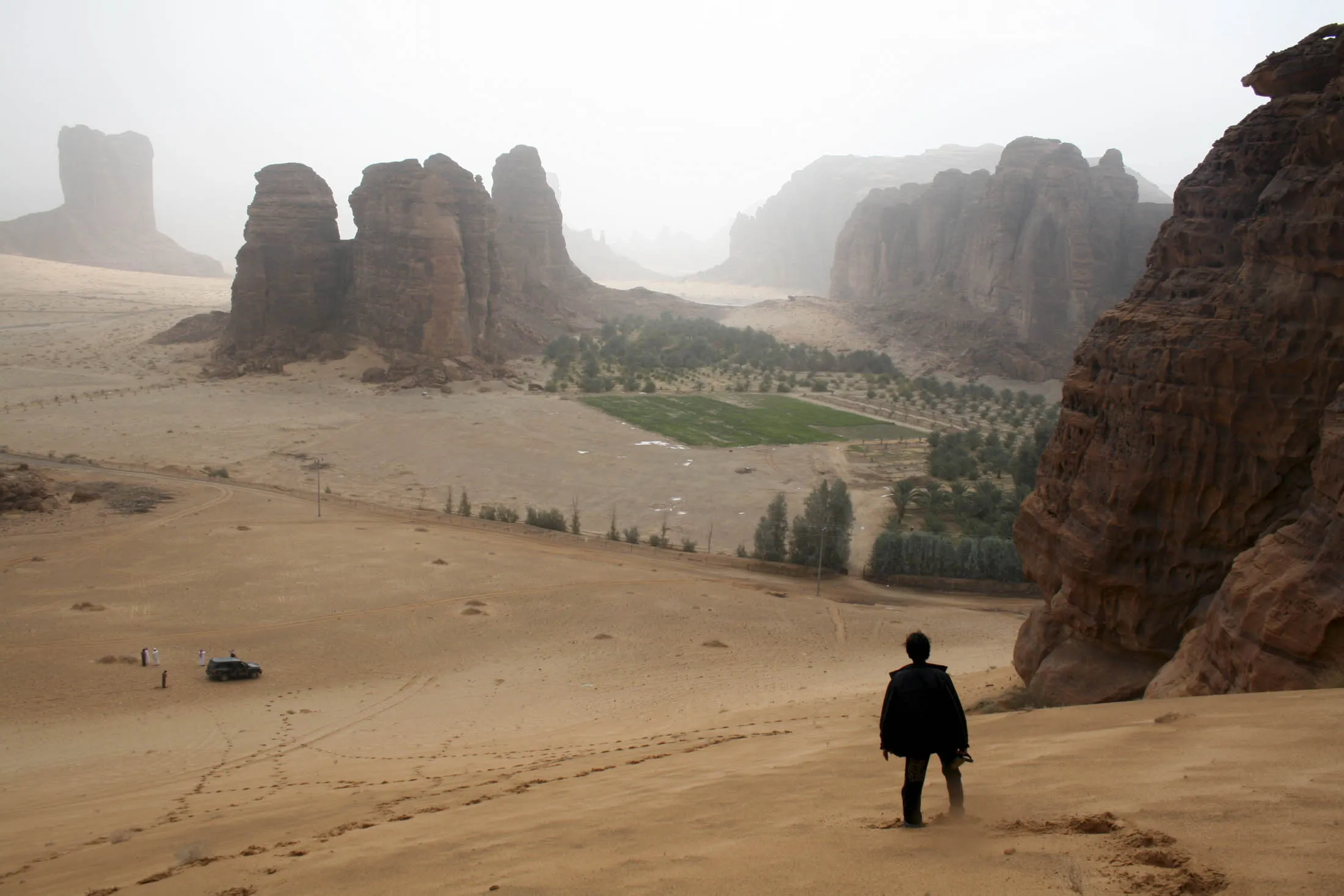 A look to the sand hills and beautiful mountains in Al-Ula.