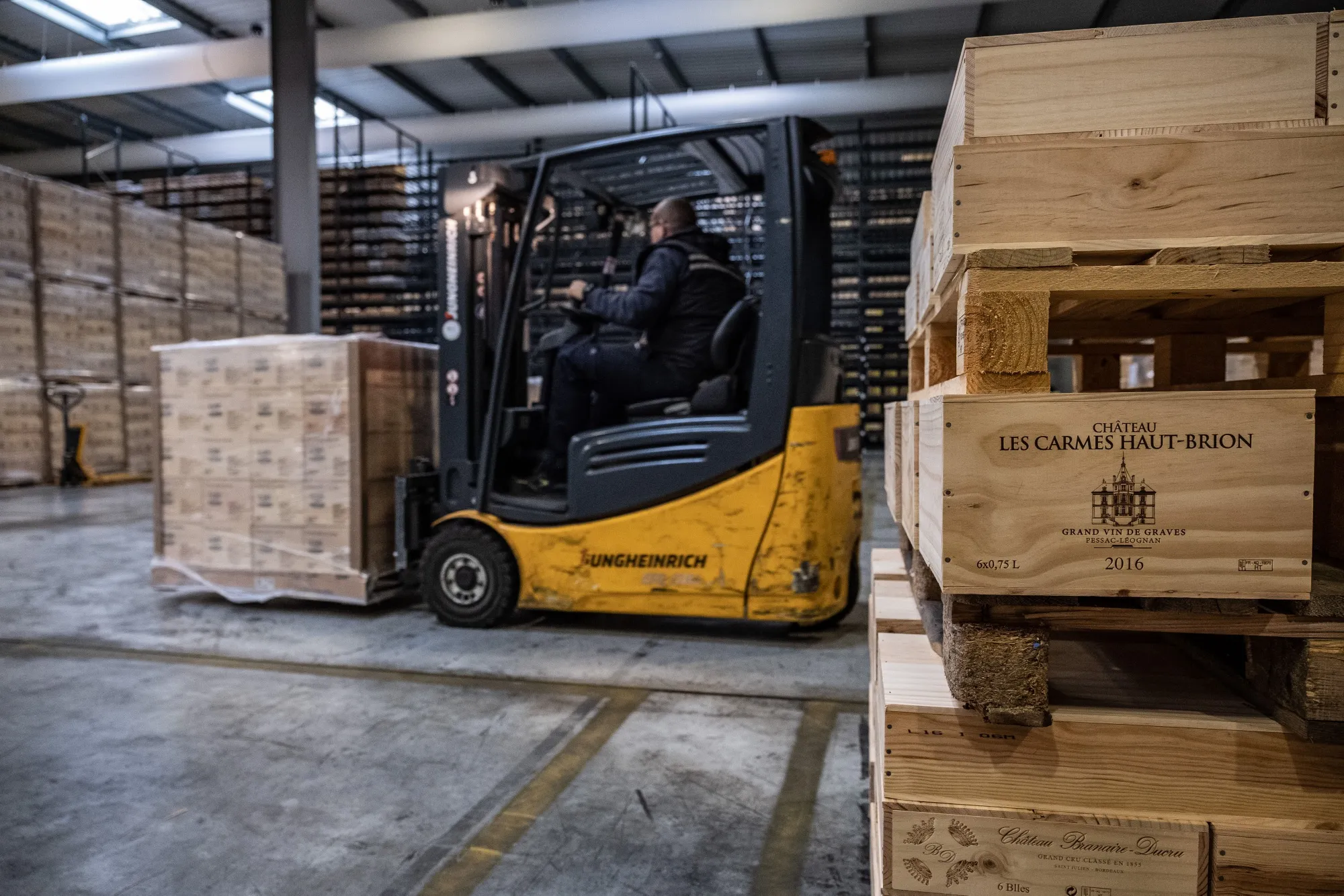 A wine logistics warehouse in Blanquefort, France.