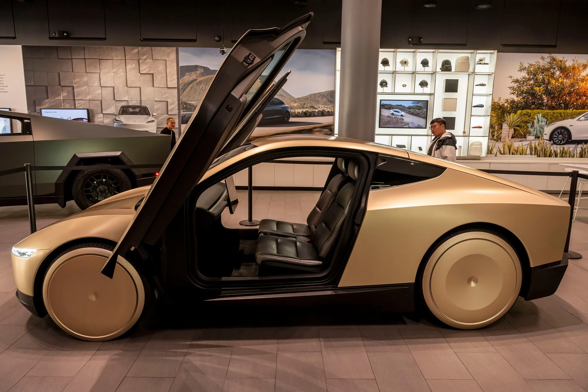 A Tesla Cybercab prototype in San Jose, California.