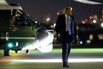 US President Donald Trump walks to board Air Force One at Calgary International Airport on June 16.