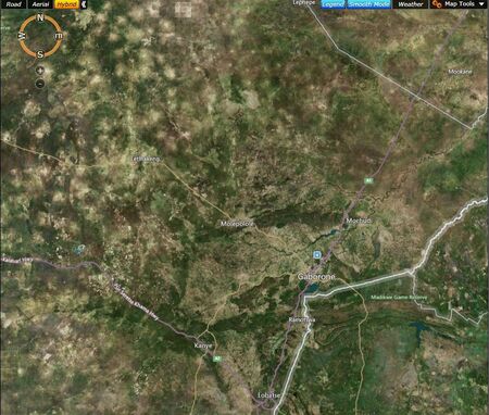 MAP: Gaborone, Botswana's capital, lies 15 kilometers (9.3 miles) from the border with South Africa.