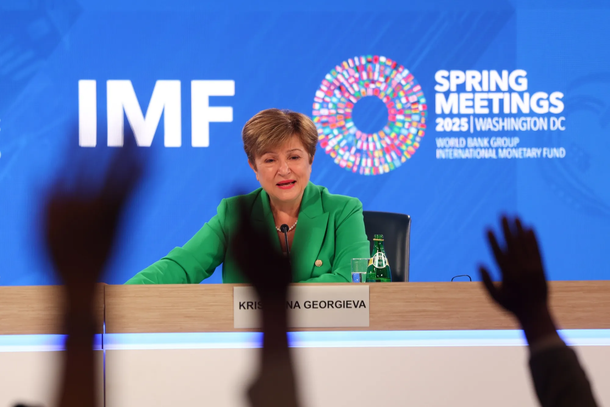Kristalina Georgieva during the International Monetary Fund and World Bank Spring meetings at the IMF headquarters in Washington, DC, on April 24.