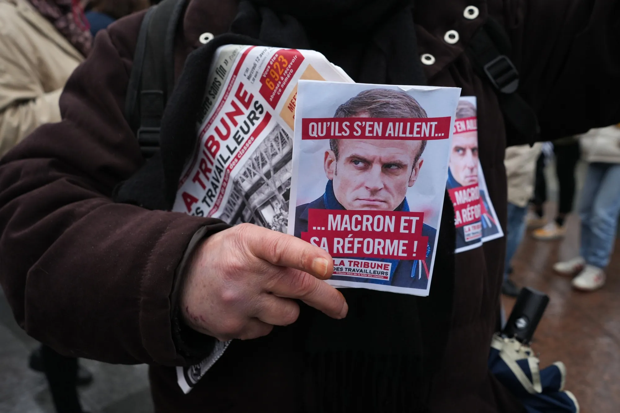 A protest&nbsp;in Paris on April 14.