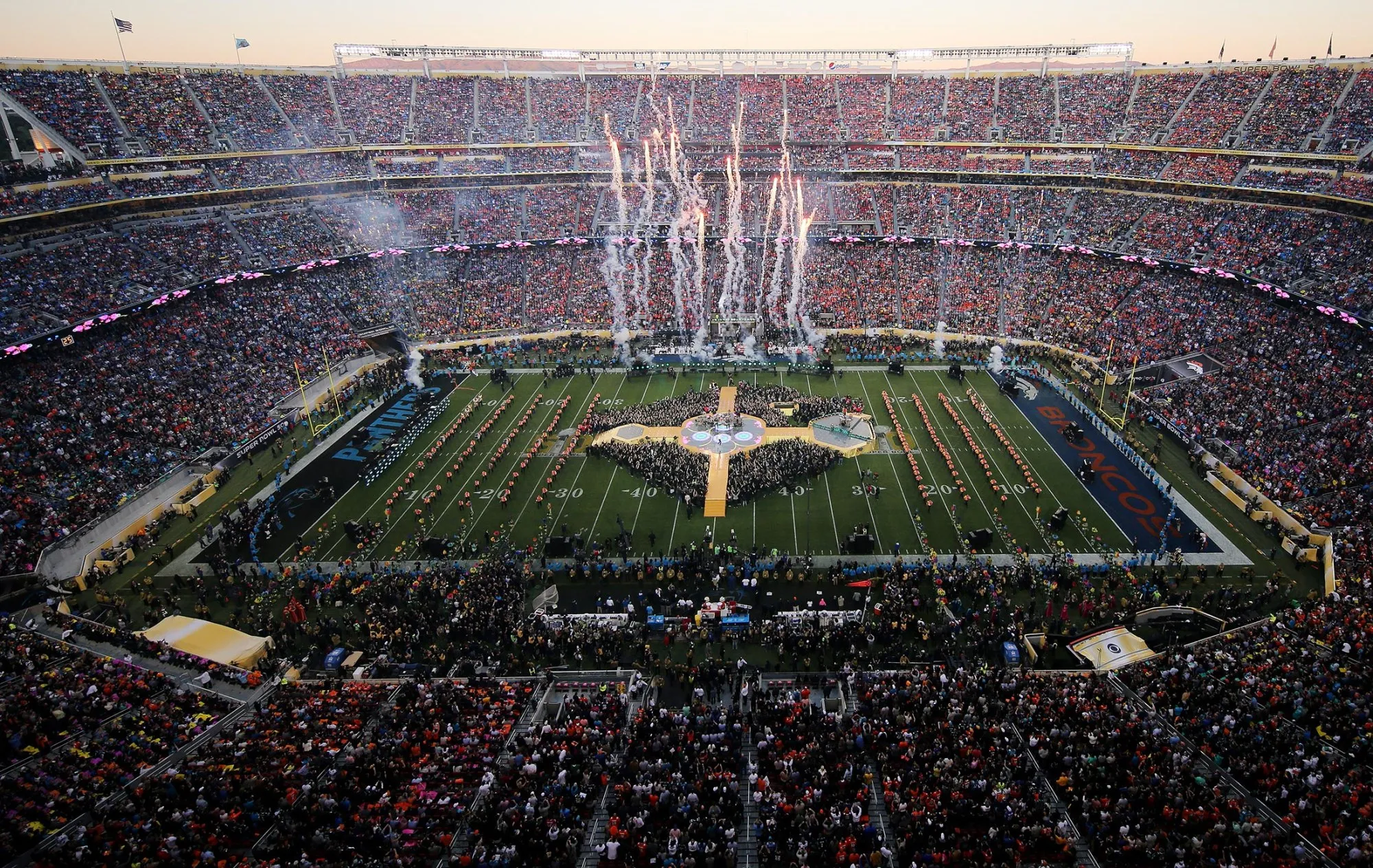 The Super Bowl 50 Halftime Show at Levi's Stadium on February 7, 2016 in Santa Clara, California.
