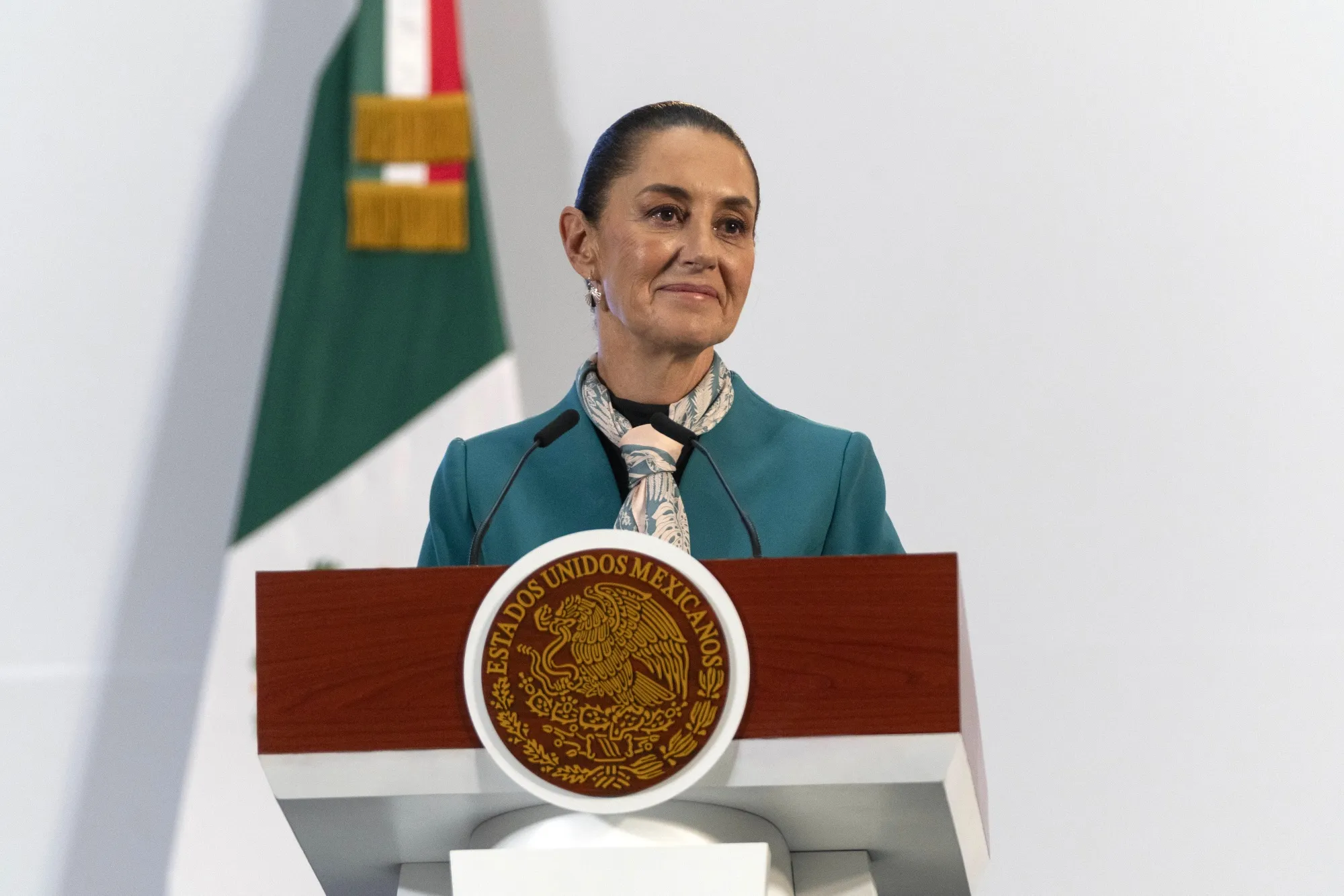 Mexican President Claudia Sheinbaum at the National Palace in Mexico City.