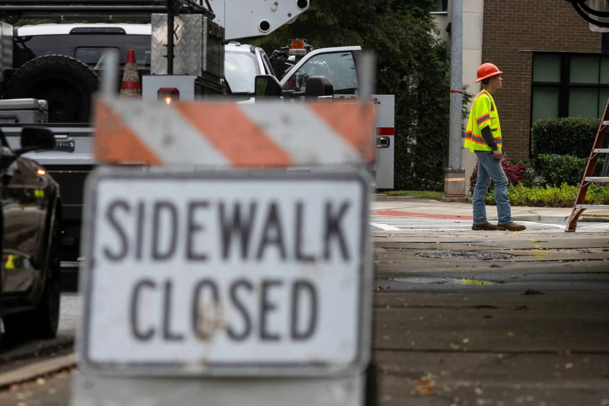 Construction workers in Atlanta in&nbsp;November.