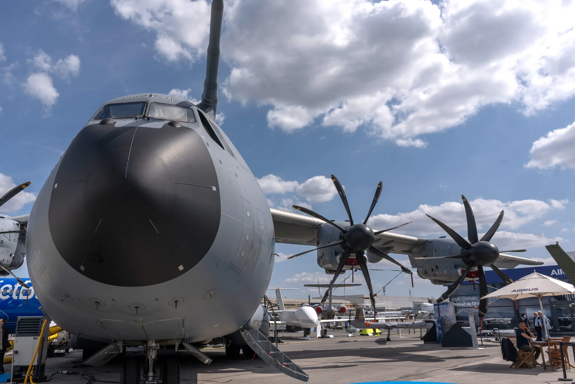An Airbus A400M transport aircraft at the Paris Air Show on June 16.