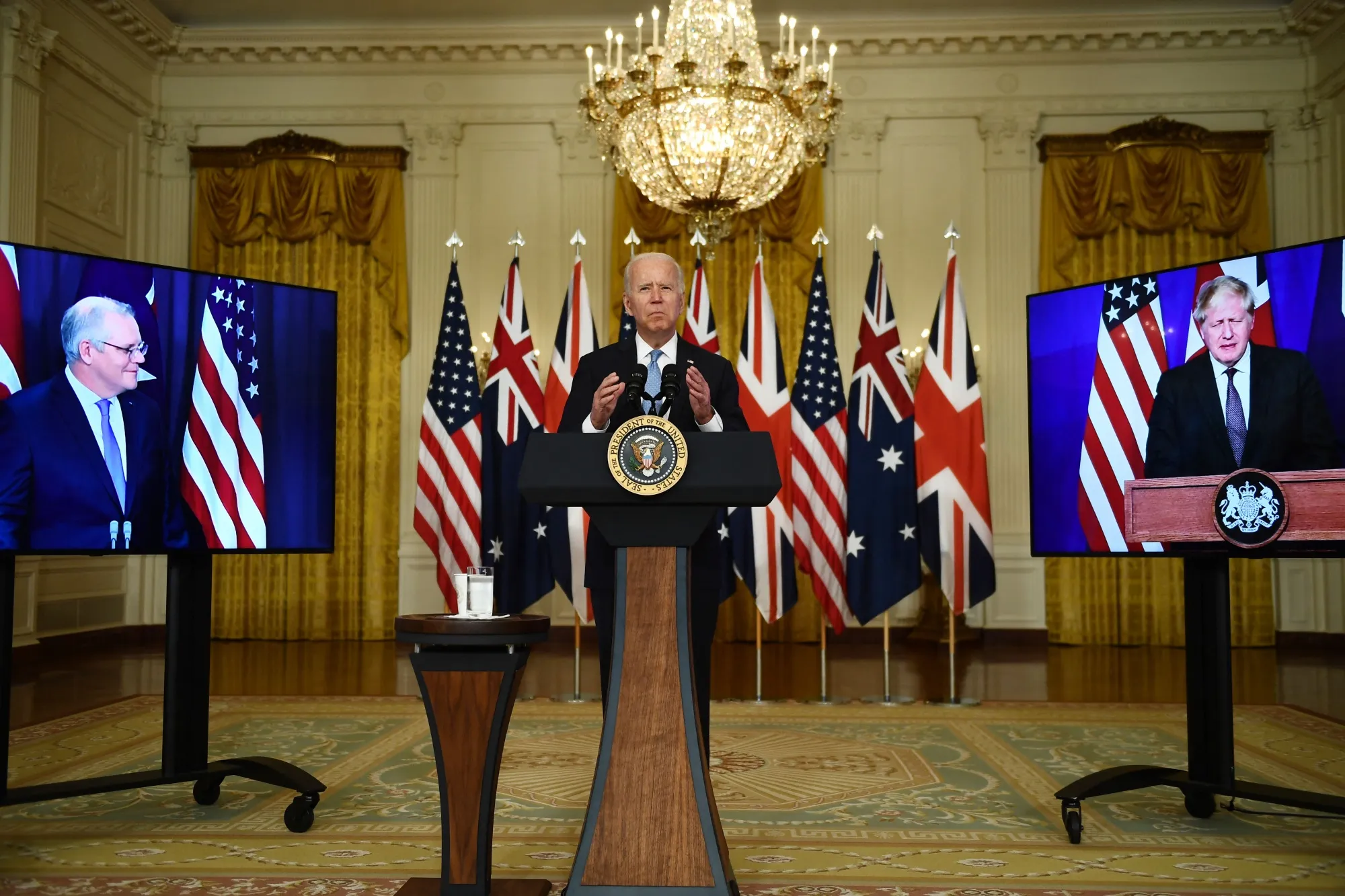 We’ll call Europe later: Morrison of Australia, Biden of the U.S., Johnson of the U.K.