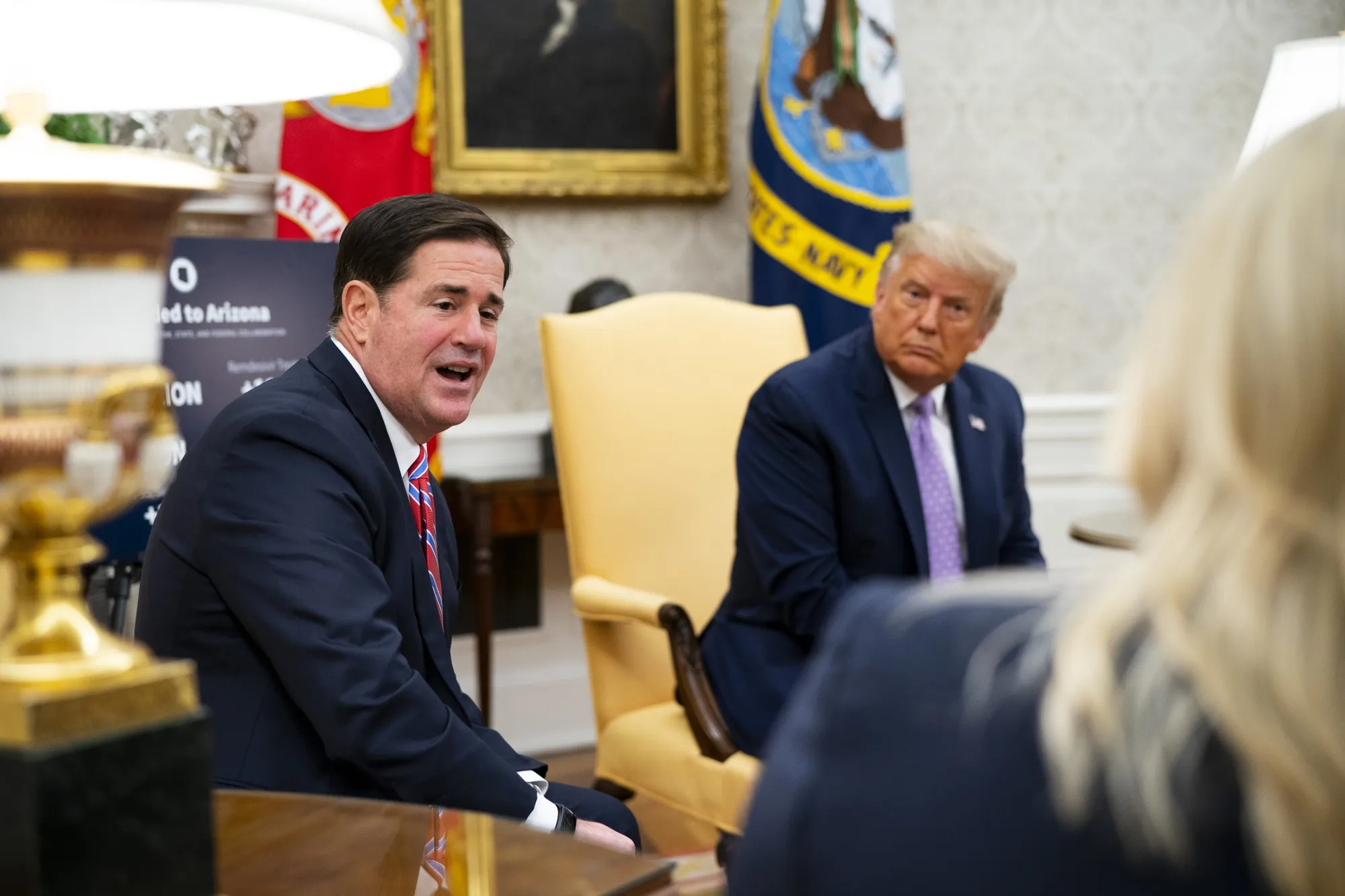 Doug Ducey meets with Donald Trump in the Oval Office on Aug. 5.