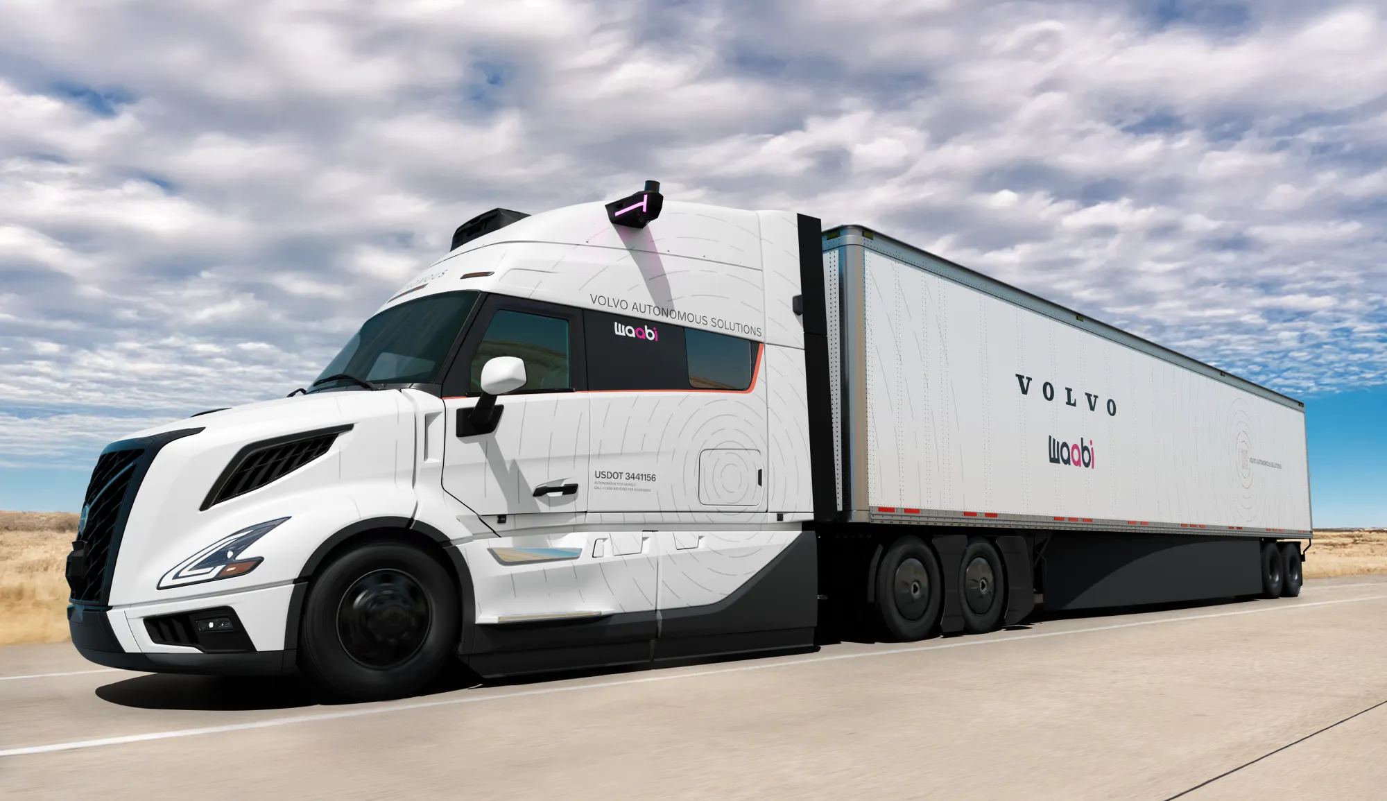 A Waabi-Volvo autonomous test vehicle.