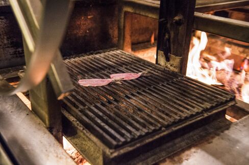 Sardines on the grill.