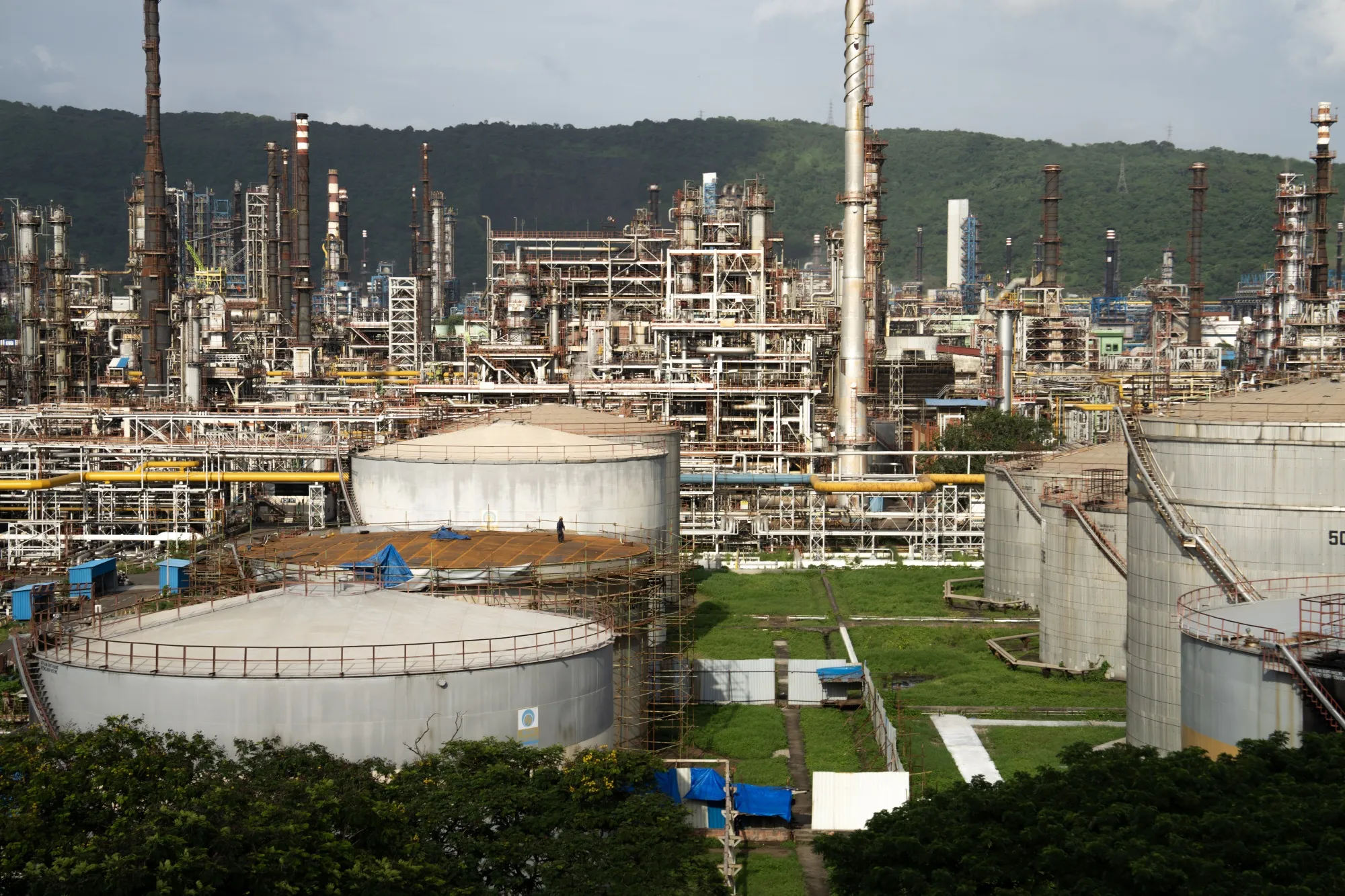 A Bharat Petroleum oil refinery in Mumbai.